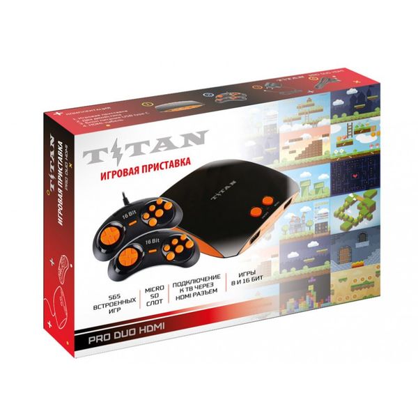 Игровая приставка Титан 4 HDMI 565 игр Черно - Оранжевая Titan ORANJ 565 фото