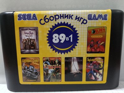 Збірник картридж для Sega 89в1 Addams Family Worms Combat Cars 89in1 B24 фото