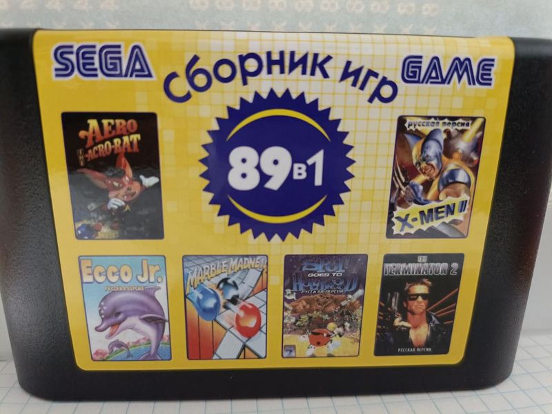 Сборник картридж для Sega 89в1 Aero the Acro-Bat Ecco Jr. Lion King 3 Terminator X-Men 89in1 B22 фото