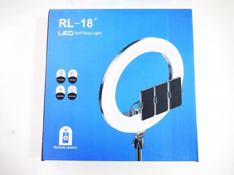 Кольцевая LED лампа RL-18 45см 220V 3 крепления + пульт + чехол RL-18 фото