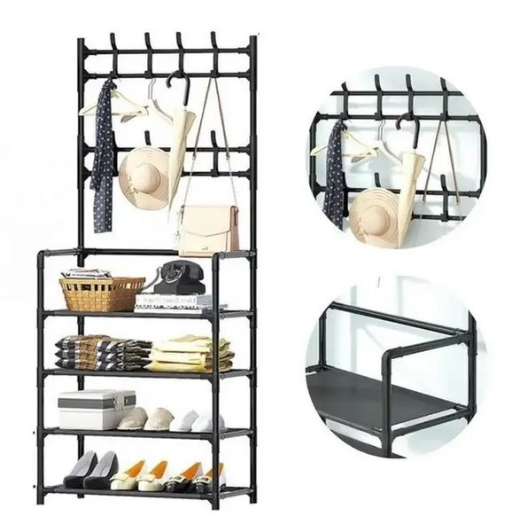 Металева підлогова вішалка для одягу і взуття New simple floor clothes rack size New simple floor clothes rack size фото