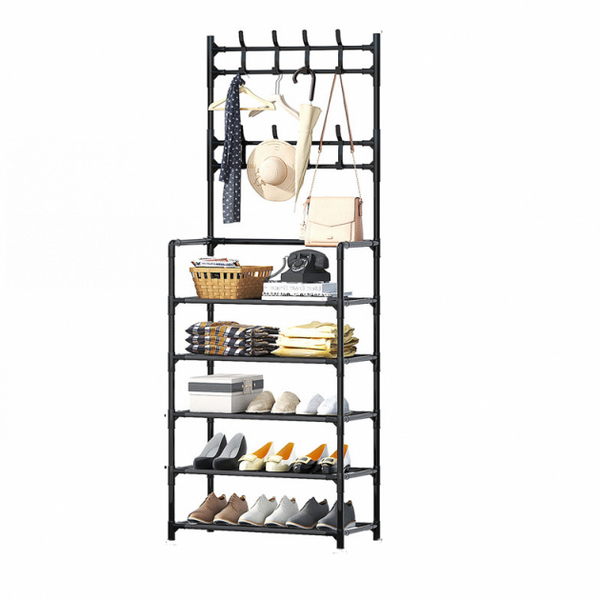 Металева підлогова вішалка для одягу і взуття New simple floor clothes rack size New simple floor clothes rack size фото