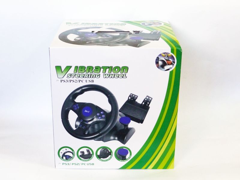 Руль с педалями для PS2 / PS3 / PC (Виброотклик) Vibration Steering wheel фото