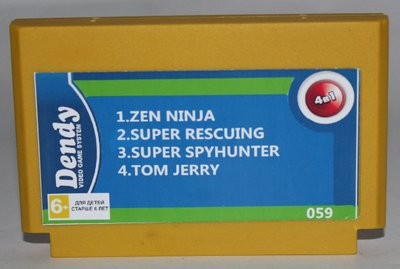 Картридж для Dendy 4в1 Zen Ninja, Super Spyhunter, Tom Jerry 59 фото